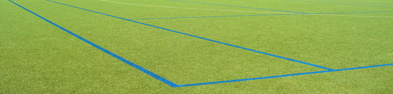 artificial grass pitch with lines on